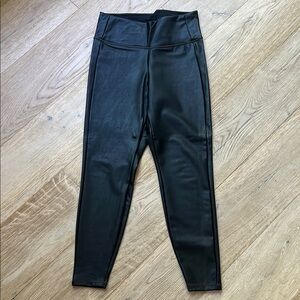 Athleta high waist black leather leggings. Size small